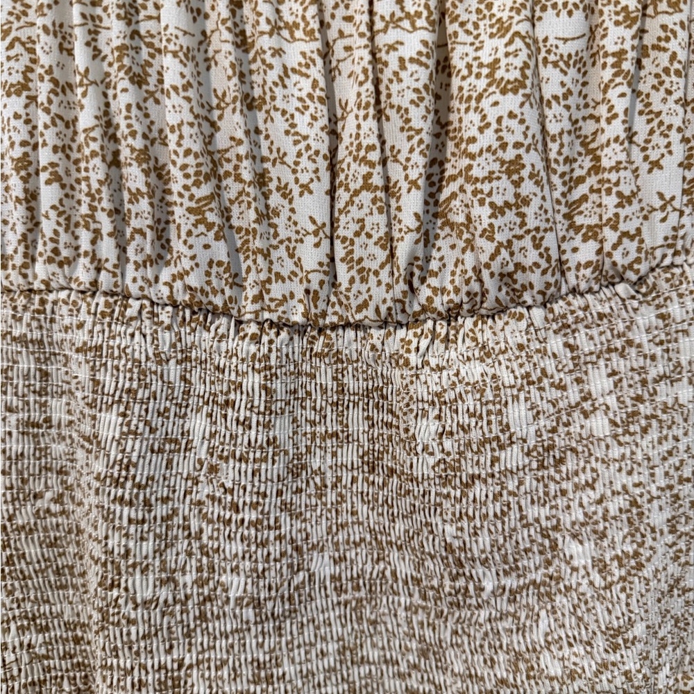 Princess Polly Beige Floral Smocked Tiered Long-Sleeve Dress - Picture 5 of 6